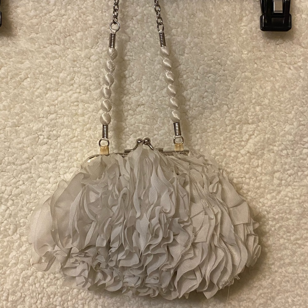Off white evening clutch
